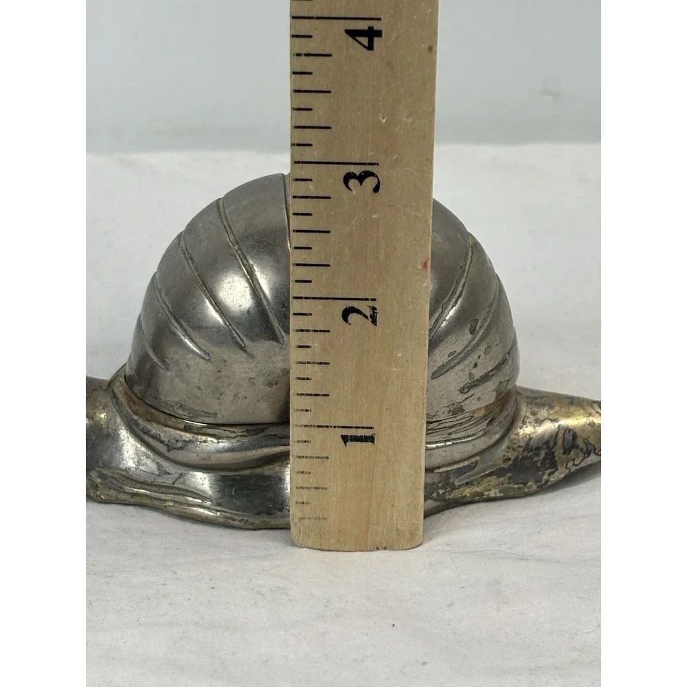 Vtg Silver Plated MCM Snail Salt Cellar Trinket Box READ